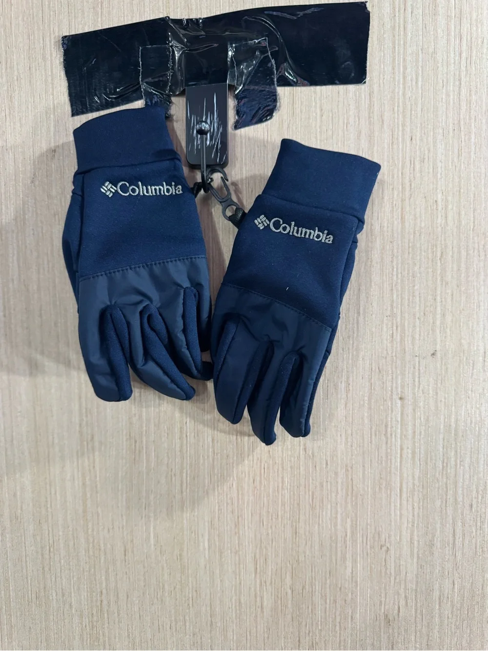 Kids Columbia Youth Omni Heat Navy Blue Fleece Gloves with Logo Cuff Size XS